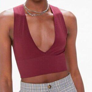 Out From Under Hailey Plunging Bra - Burgundy Size M